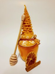 kvet 470g amfora vianočná zlatá s medulkou a sviečkou 1 jpg